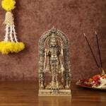 Pure Brass Ayodhya Ram Lalla Idol | 9.5" x 4.5" x 3.5" (24.1 x 11.4 x 8.9 cm) | 2.40 kg Superfine Sacred Art | Temple Grade Divine Murti